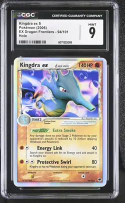 CGC 9 MINT Kingdra ex 2006 EX Dragon Frontiers 94/101 Holo Pokemon Card - Image 1