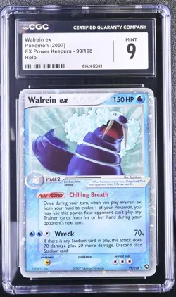 CGC 9 MINT Walrein EX 99/108 EX Power Keepers Holo Pokemon Card - Image 1
