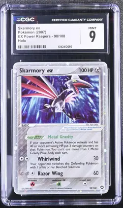 CGC 9 MINT Skarmory EX 98/108 EX Power Keepers Holo Pokemon Card - Image 1