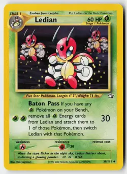 Pokemon Ledian - 39/111 - Uncommon Neo Genesis Unlimited LP - Image 1