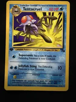 Tentacruel 1st Edition - 1999 Pokemon Fossil 44/62 Vintage WOTC - Image 1