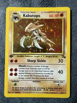 Kabutops 1st Edition Holo 9/62 Fossil Pokemon Card NM - Image 1