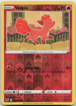 Vulpix 017/195 Common Silver Tempest Pokemon Reverse Holo Near Mint - Image 1