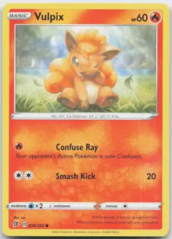 Vulpix 024/192 Common Rebel Clash Pokemon Near Mint - Image 1