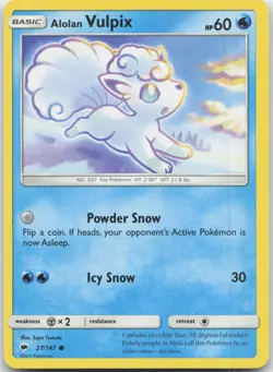 Alolan Vulpix 27/147 Common Burning Shadows Pokemon Near Mint - Image 1
