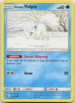 Alolan Vulpix 53/214 Common Lost Thunder Pokemon Near Mint - Image 1