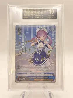 2022 Weiss Schwarz Hololive #Aquart Minato Aqua SP BGS 10 Black Label Pop 1 Engl - Image 1