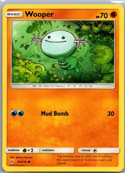 Wooper 96/214 Common Unbroken Bonds Pokemon Lightly Played - Image 1