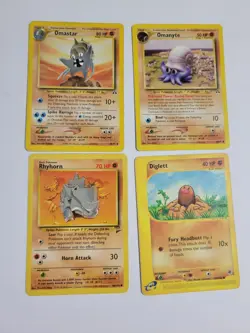 Nintendo Pokemon TCG E-Reader 4-Card Lot Neo Rev/Expedition/Legendary Omastar - Image 1