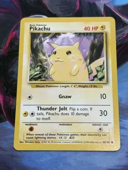 1999 Pokemon Base Set #58/102 Pikachu 4th Print - Image 1