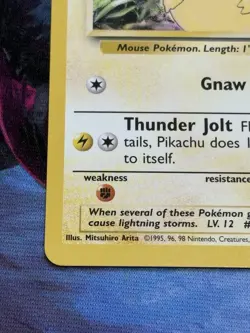 1999 Pokemon Base Set #58/102 Pikachu 4th Print - Image 4