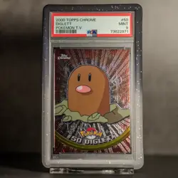 2000 TOPPS CHROME POKEMON T.V. DIGLETT #50 MINT PSA 9 - Image 1
