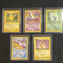 Pokemon TCG WOTC Jungle/Fossil/Neo/Team Rocket 5-Card Lot Pikachu Mew - Image 1