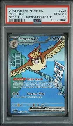 2023 POKEMON OBF EN-OBSIDIAN FLAMES SPECIAL ILLUSTRATION RARE PIDGEOT EX PSA 10 - Image 1