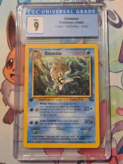 1999 Pokemon Fossil 1st Edition #40 - Omastar CGC 9 Mint - Image 1