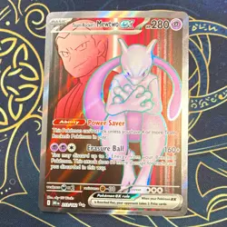 Team Rocket's Mewtwo ex 213/182 Sv10 Destined Rivals UR Full Art Holo - Image 1