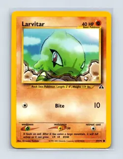Larvitar 57/75 Common Neo Discovery Pokemon Unlimited Lightly Played - Image 1