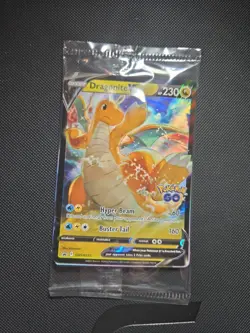 2022 Dragonite V SWSH235 Black Star SEALED PROMO Holo Pokemon Go Full Art - Image 1