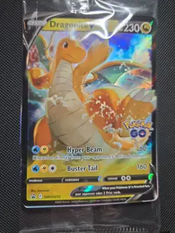 2022 Dragonite V SWSH235 Black Star SEALED PROMO Holo Pokemon Go Full Art - Image 2