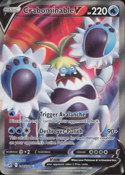 Crabominable V 248/264 Ultra Rare Fusion Strike Pokemon Near Mint - Image 1