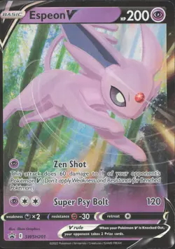 Espeon V SWSH201 Holo Promo Sword & Shield Promo Pokemon Near Mint - Image 1