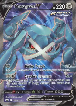 Metagross V 181/198 Ultra Rare Chilling Reign Pokemon Near Mint - Image 1