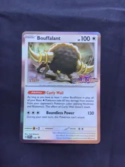 Pokemon: Stellar Crown Staff Prerelease Promo: Bouffalant 136 - Image 1