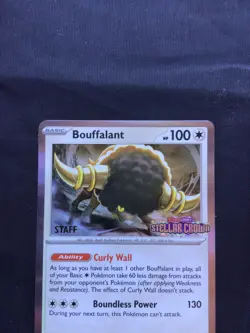 Pokemon: Stellar Crown Staff Prerelease Promo: Bouffalant 136 - Image 2