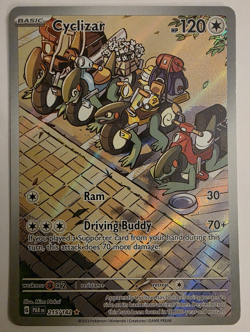 Pokemon TCG Cyclizar SV04 Paradox Rift 215/182 Holo Illus Rare Full Art - Image 1