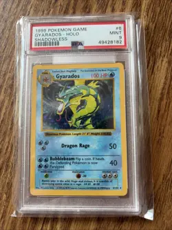 1999 POKEMON BASE SET SHADOWLESS #6 GYARADOS-HOLO PSA 9 - Image 1