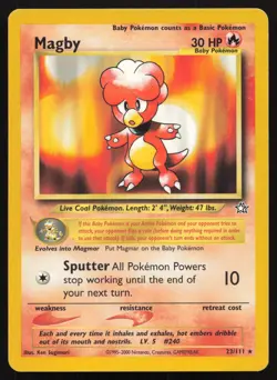 Magby 23/111 Rare Neo Genesis Pokemon Unlimited LP - Image 1