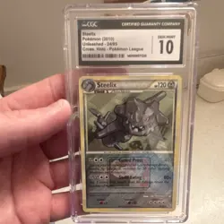 CGC 10 Steelix Pokemon TCG Unleashed 24/95 Cross Hatch Holo Pokemon League 2010 - Image 1