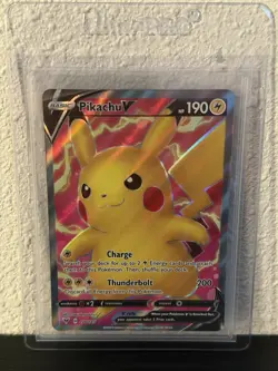 Pokemon TCG Pikachu V 170/185 Swsh04 Vivid Voltage Ultra Rare Holo EN HP190 - Image 1