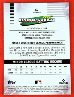 2026 Topps Finest - Common Kevin McGonigle #74 (RC) - Image 2