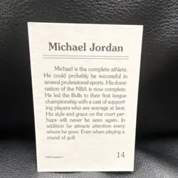 Investor's 1992 Michael Jordan #14 Chicago Bulls NBA Basketball Card - Image 2