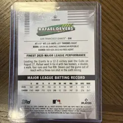 Rafael Devers 2026 Topps Finest #19 Common Gold Mini Diamonds /50 Giants - Image 3