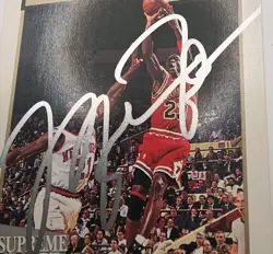 Michael Jordan Signed NBA Hoops Supreme Court Chicago Bulls Autographed Card COA - Image 3