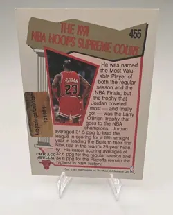 Michael Jordan Signed NBA Hoops Supreme Court Chicago Bulls Autographed Card COA - Image 4