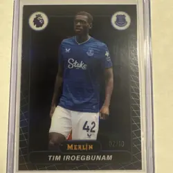 2025-26 Topps Merlin Premier League Tim Iroegbunam Black #’d 2/10 Everton - Image 1