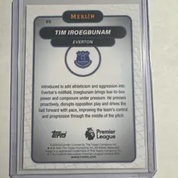 2025-26 Topps Merlin Premier League Tim Iroegbunam Black #’d 2/10 Everton - Image 2
