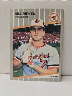 BILL RIPKEN 1989 FLEER BLACK BOX OVER ERROR CARD! BALTIMORE ORIOLES!! - Image 1