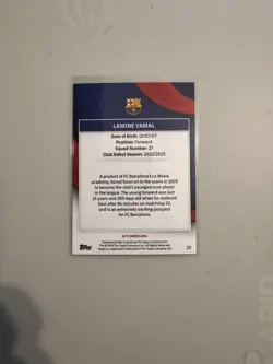 2023-24 Topps FC Barcelona Team Set Lamine Yamal #23 RC Rookie - Image 4