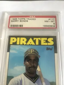 1986 Topps Traded Barry Bonds Rookie Card #11T PSA 8 NM-MINT - Image 2