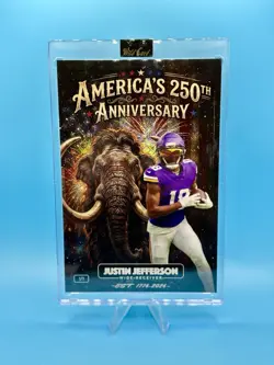 2026 Wild Card America’s 250th Football Mammoth - Justin Jefferson 1/1 - Image 1