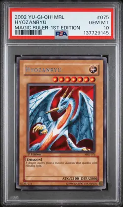 2002 YU-GI-OH! MRL-MAGIC RULER 1ST ED #075 HYOZANRYU PSA 10 - Image 1