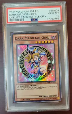 Yugioh Dark Magician Girl Super Rare 1st Ed DPBC-EN009 PSA 10 - Image 1