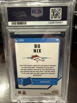 2024 Donruss Optic - Bo Nix #209 - RC Rated Rookie Holo Prizm - PSA 10 GEM MT - Image 2