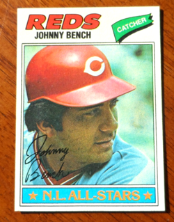 1977 TOPPS BASEBALL #70 JOHNNY BENCH CINCINNATI REDS EX-EX/MT A-3867 - Image 1