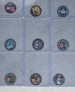 Set Of 9 Japanese Pokemon Mini Manhole Collectibles - Pikachu Ninetales Sylveon - Image 1