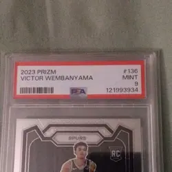 Panini Prizm 2023-24 Victor Wembanyama Rookie #136 Spurs NBA PSA 9 - Image 2